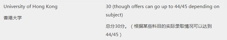 ib成绩30分可以上什么大学？港大有希望吗？