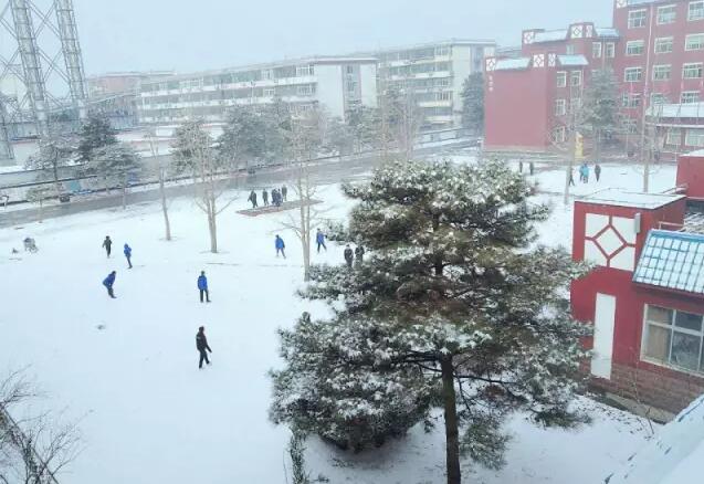 雪后的北大附属实验学校这样美